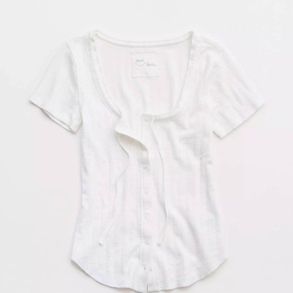 Aerie Sneak Peek T-Shirt - White Small